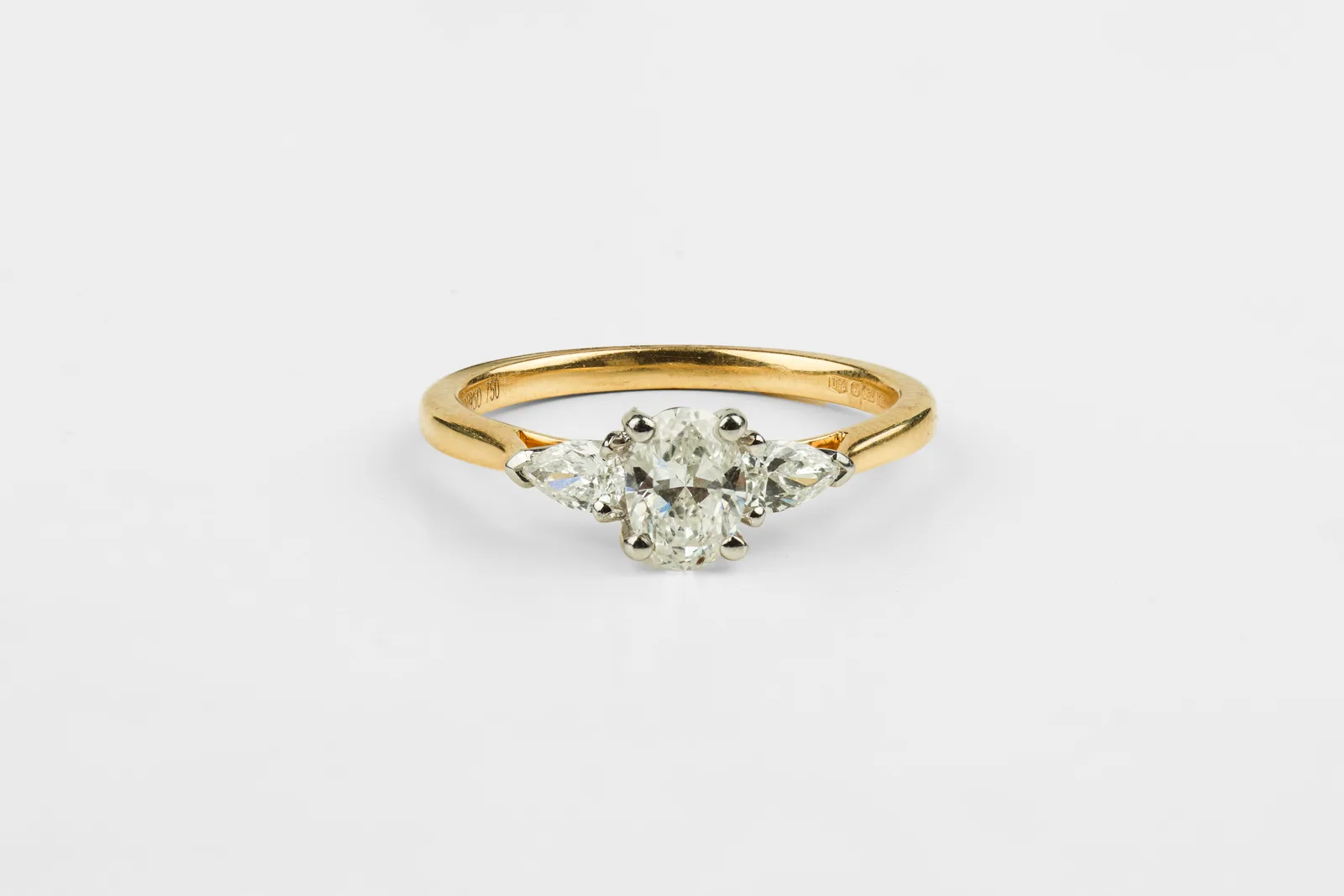Lab Diamond Trilogy Ring in 18ct Yellow Gold