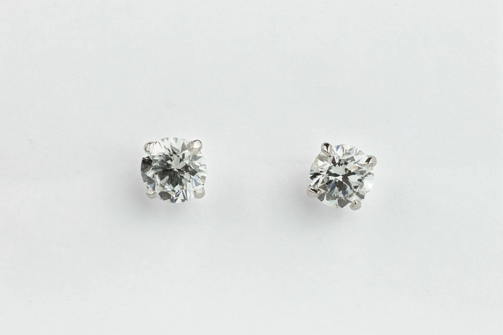 Lab Diamond Solitaire Stud Earrings in 9ct White Gold