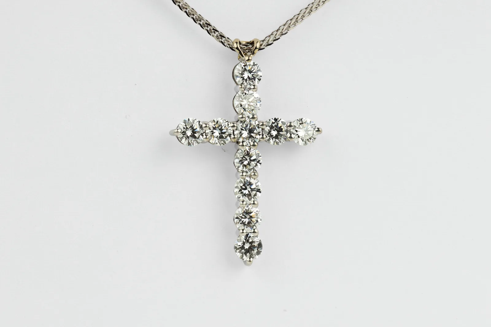 Lab Diamond Cross Pendant in 9ct White Gold
