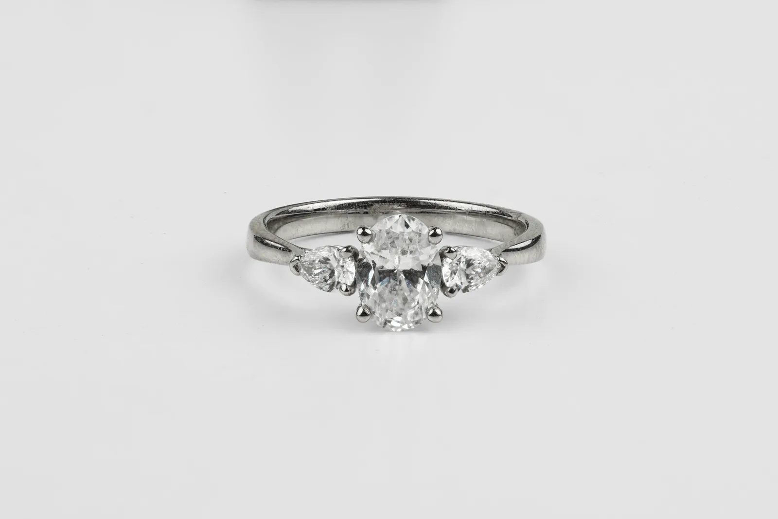 Lab Diamond Trilogy Ring in Platinum