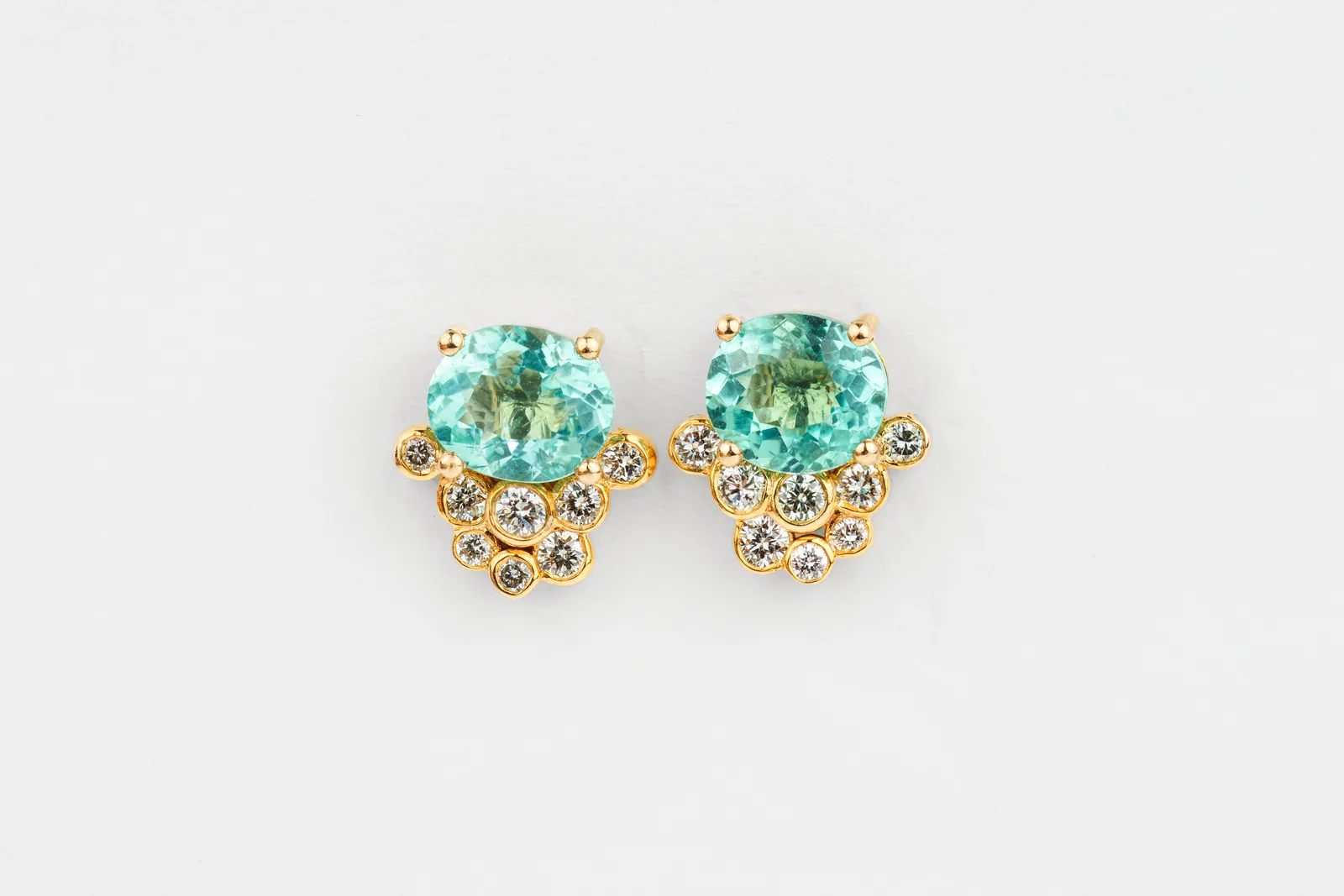 Appetite Diamond Stud Cluster Earrings in 9ct Yellow Gold