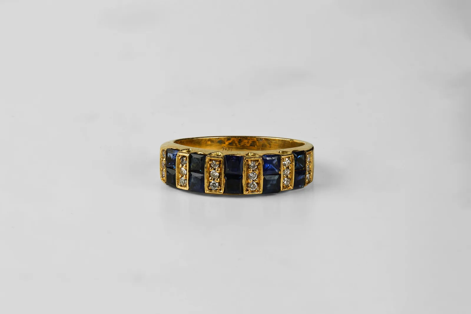 Sapphire Half Eternity Ring in 18ct Yellow Gold