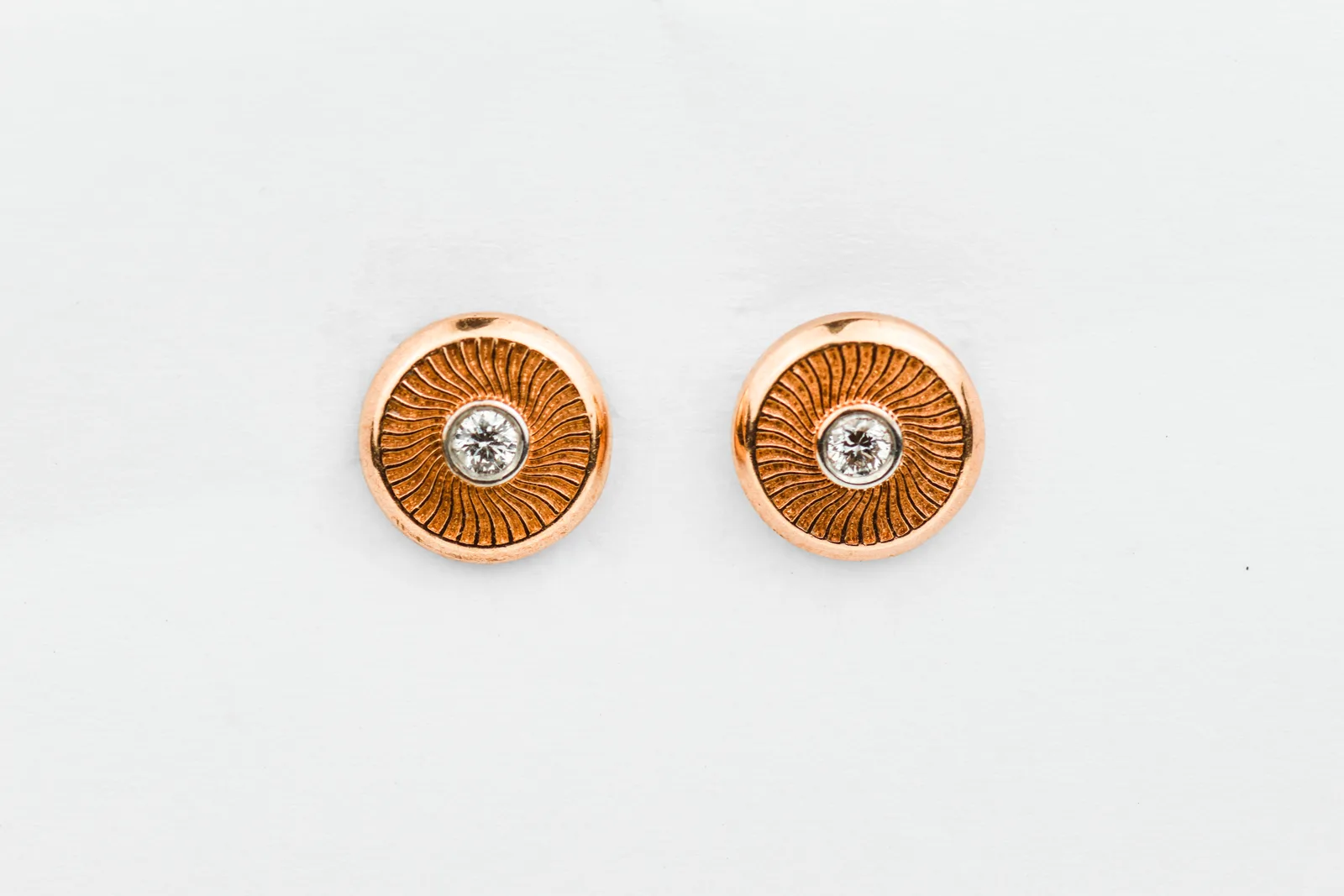 Lab Diamond Stud Contemporary Earrings in 9ct Rose Gold