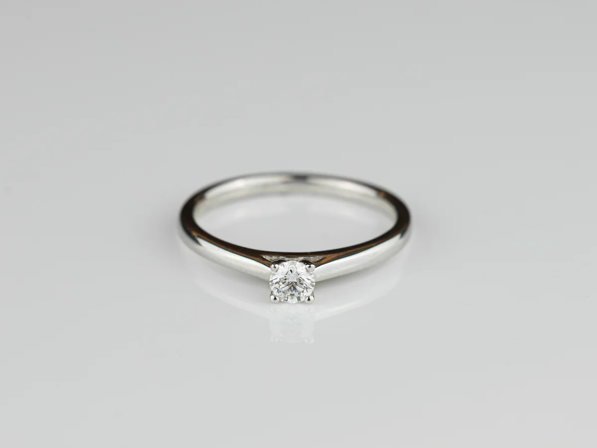 Diamond Solitaire Ring in 9ct White Gold