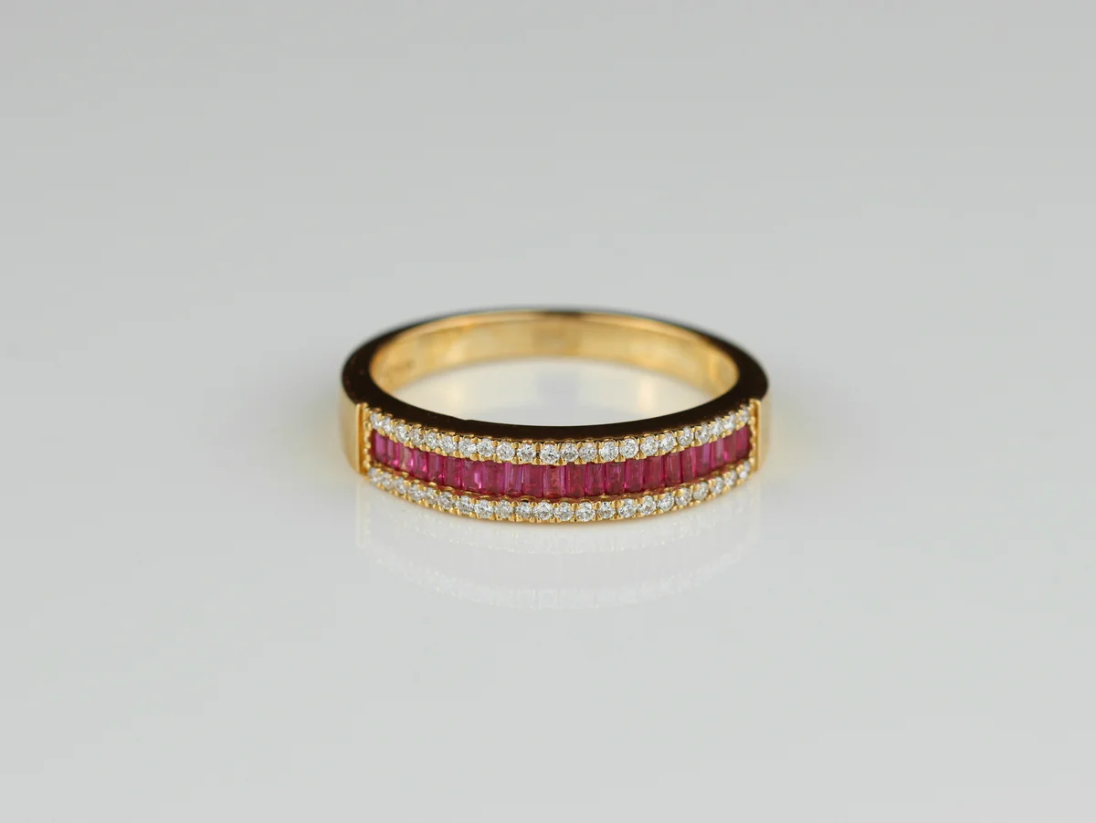 Ruby Half Eternity Ring in 18ct Yellow Gold ring
