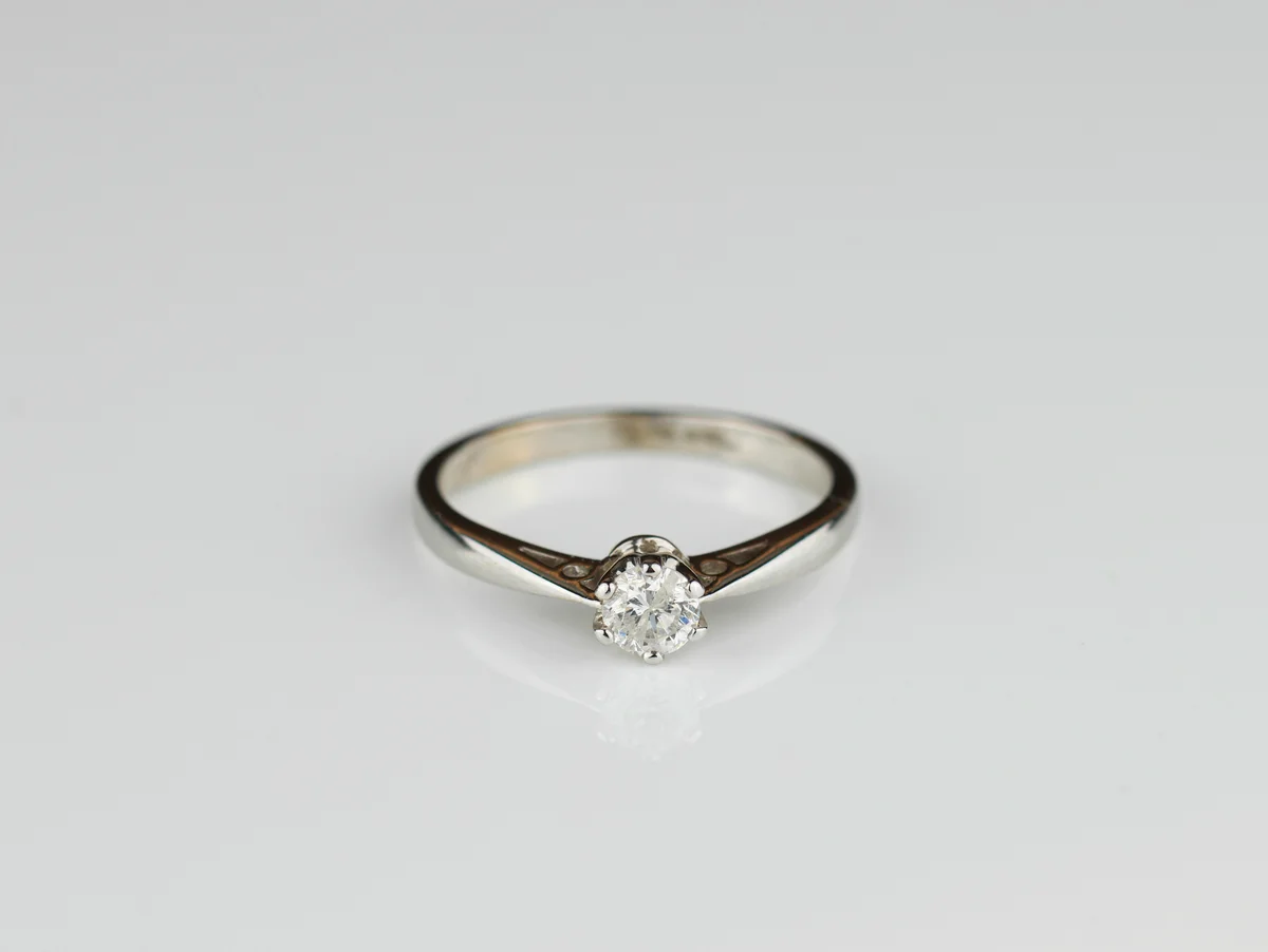 Diamond Solitaire Ring in 18ct White Gold
