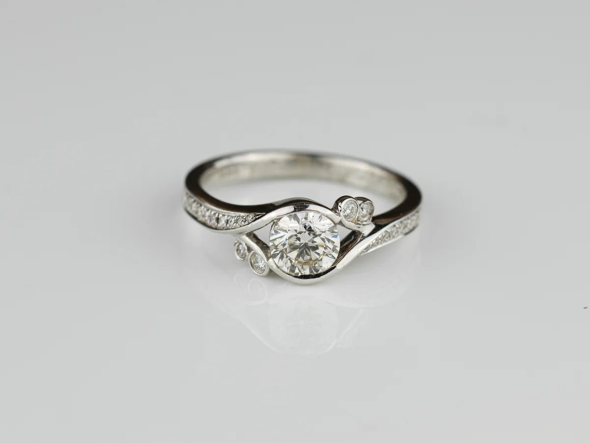Diamond Solitaire Ring in 18ct White Gold