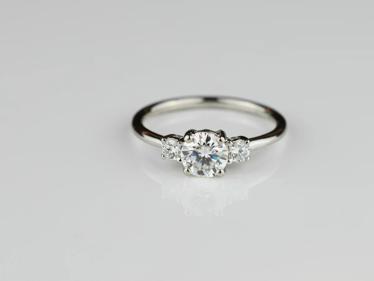 Natural Diamond Trilogy Ring in Platinum