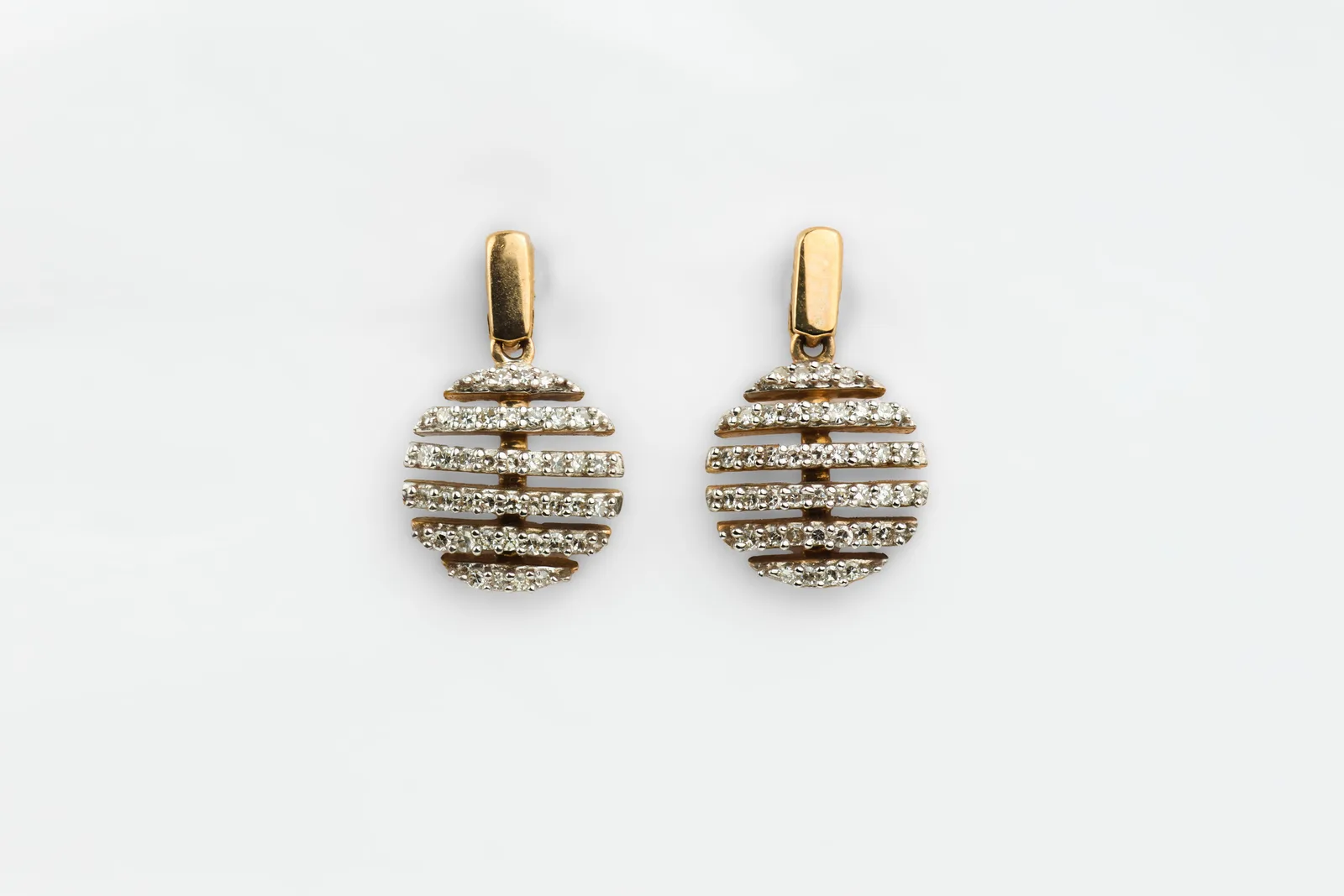 Diamond Drop Contemporary Earrings in 9ct Yellow Gold