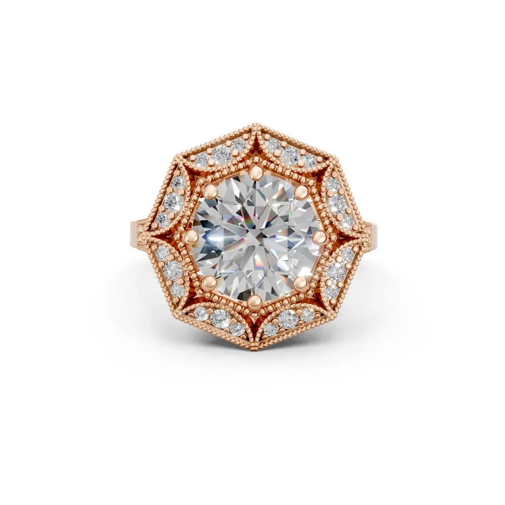 Gaia — Round Diamond Engagement Ring — view 3