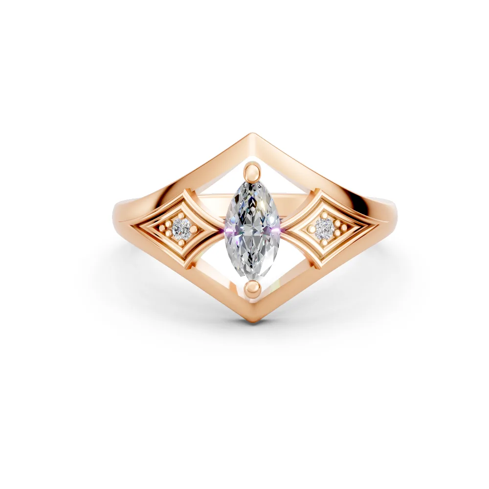 Lucia — Marquise Diamond Engagement Ring — view 4