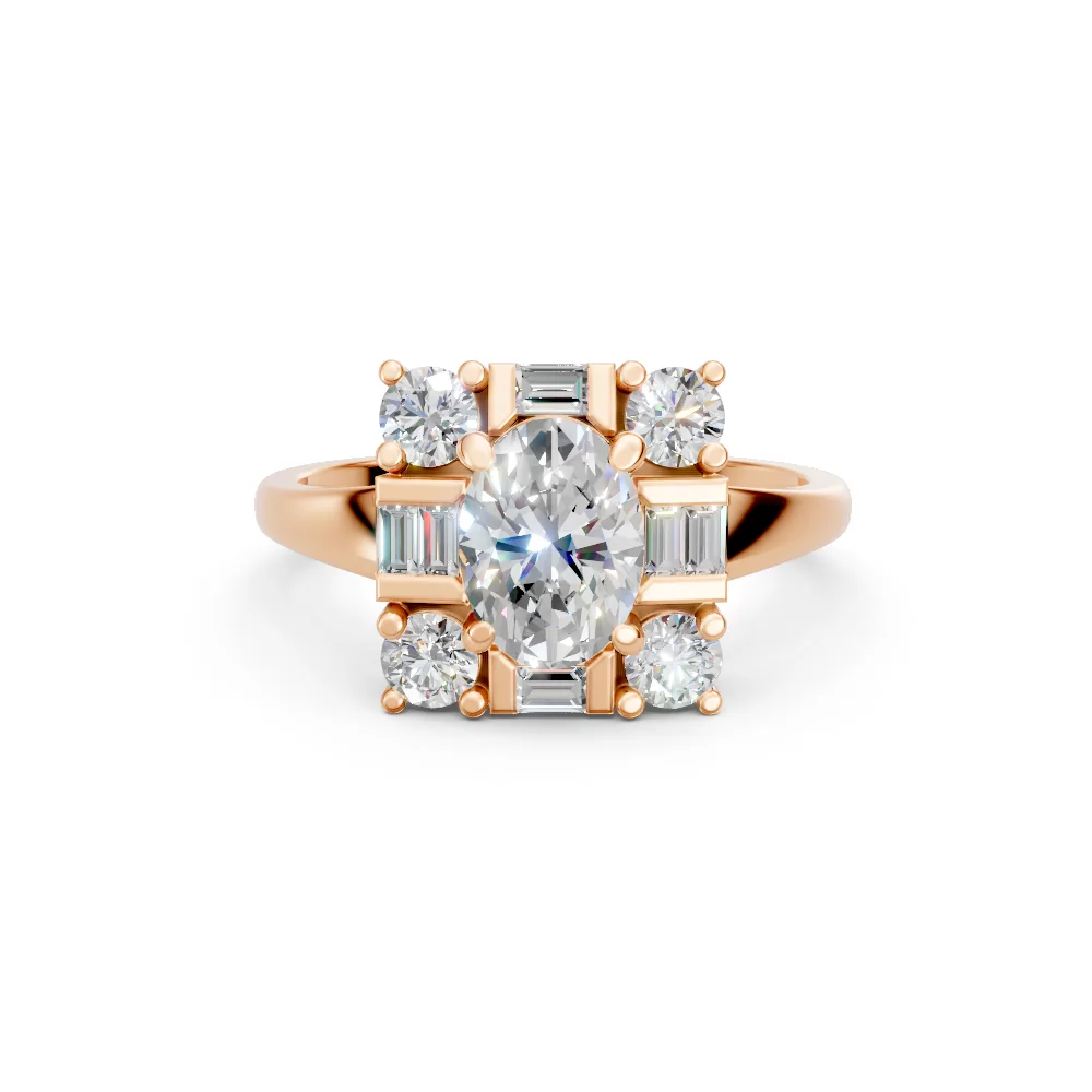 Thalia — Oval Diamond Engagement Ring — view 3