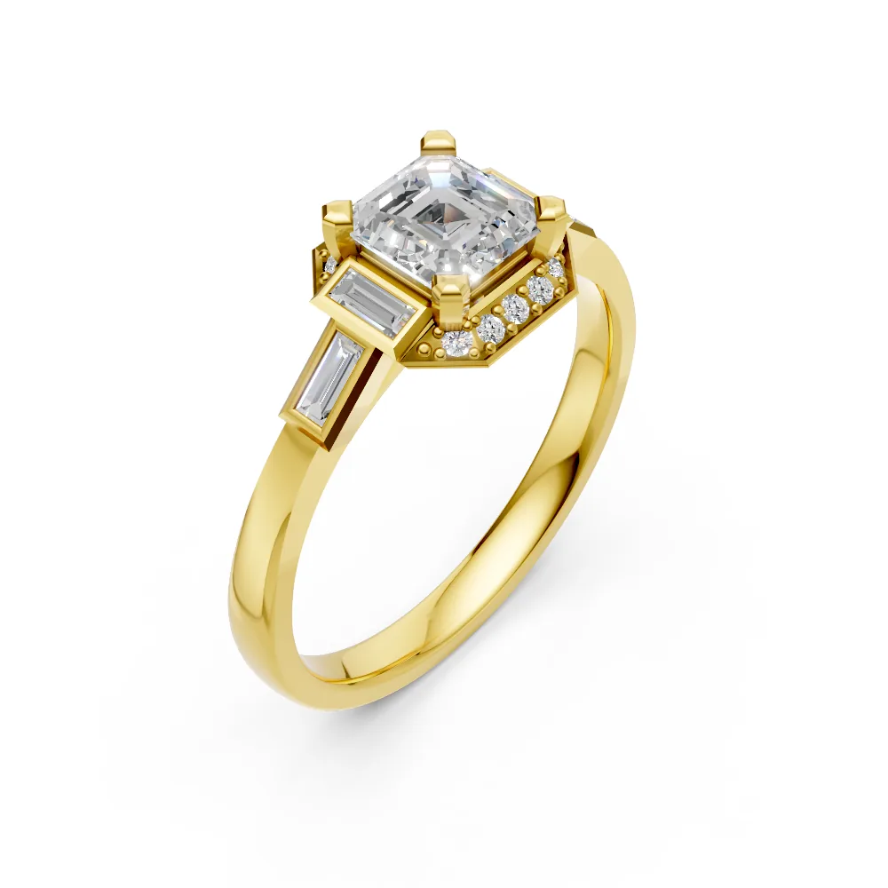 Isolde — Asscher-Cut Diamond Engagement Ring — view 3