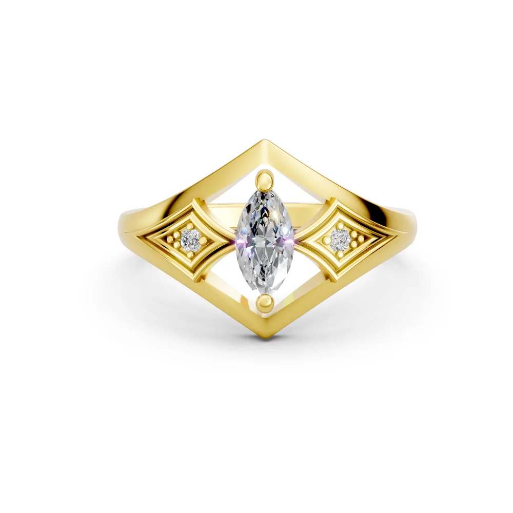 Lucia — Marquise Diamond Engagement Ring — view 3