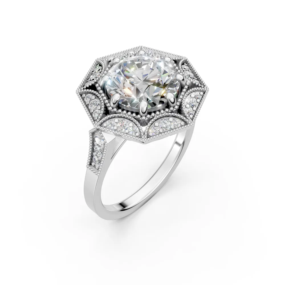Gaia — Round Diamond Engagement Ring — view 4