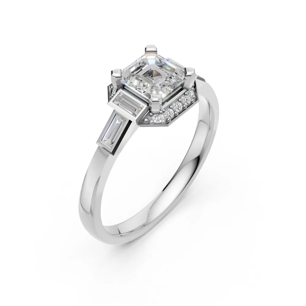 Isolde — Asscher-Cut Diamond Engagement Ring — view 2