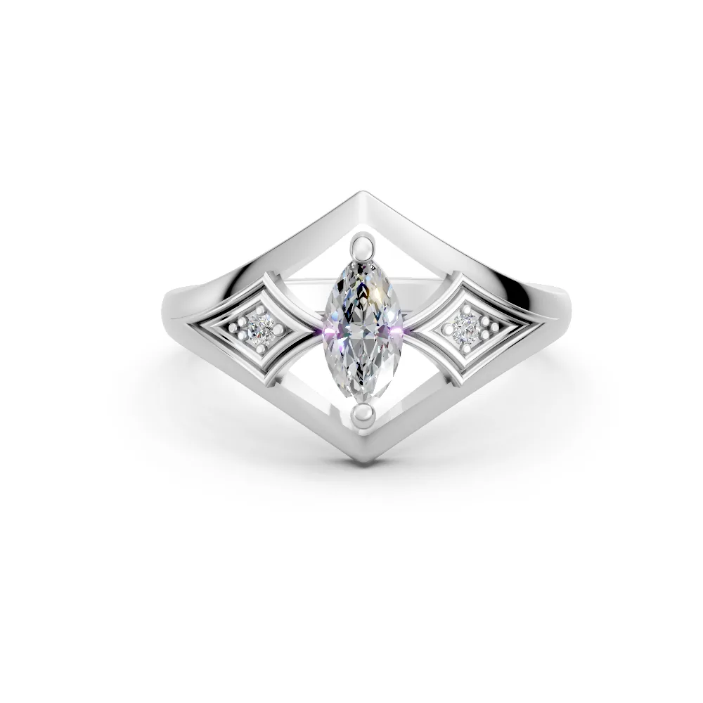 Lucia — Marquise Diamond Engagement Ring — view 2